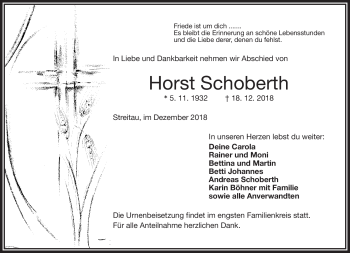 Traueranzeige von Rainer Schoberth von Frankenpost