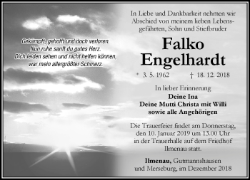 Traueranzeige von Falko Engelhardt von Südthüringer Presse