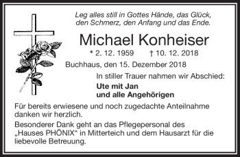 Traueranzeige von Michael Konheiser von Frankenpost