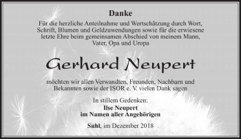Traueranzeige von Gerhard Neupert von Südthüringer Presse