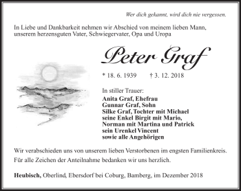 Traueranzeige von Peter Graf von Südthüringer Presse