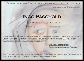 Traueranzeige von Ingo Paschold von Frankenpost