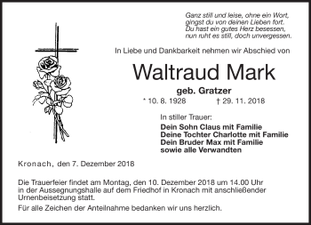 Traueranzeige von Waltraud Mark von Neue Presse Coburg
