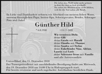 Traueranzeige von Günther Hild von Neue Presse Coburg