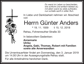 Traueranzeige von Günter Anders von Frankenpost