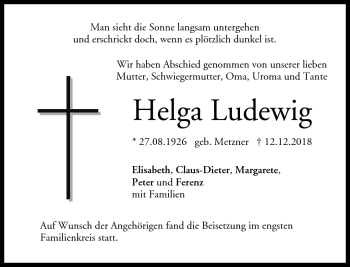Traueranzeige von Helga Ludewig von Neue Presse Coburg