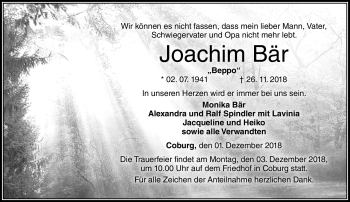 Traueranzeige von Joachim Bär von Neue Presse Coburg