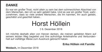 Traueranzeige von Horst Höllein von Neue Presse Coburg