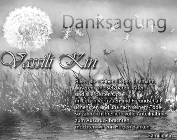 Traueranzeige von Vassili Kin von Südthüringer Presse