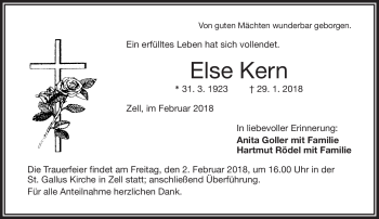 Traueranzeige von Else Kern von Frankenpost