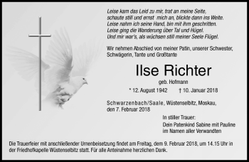 Traueranzeige von Ilse Richter von Frankenpost
