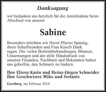 Traueranzeige von Sabine Voß von Südthüringer Presse