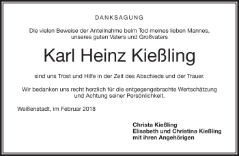 Traueranzeige von Karl Heinz Kießling von Frankenpost
