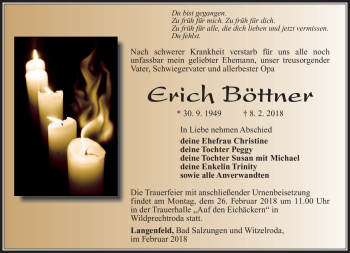 Traueranzeige von Erich Böttner von Südthüringer Presse