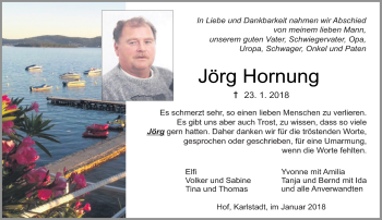 Traueranzeige von Jörg Hornung von Frankenpost