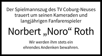 Traueranzeige von Norbert Roth von Neue Presse Coburg