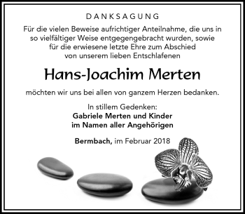 Traueranzeige von Hans-Joachim Merten von Südthüringer Presse