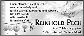 Traueranzeige von Reinhold Pech von Südthüringer Presse