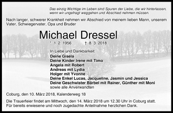 Traueranzeige von Michael Dressel von Neue Presse Coburg