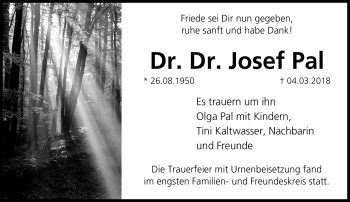 Traueranzeige von Josef Paul von Neue Presse Coburg