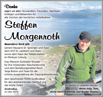 Traueranzeige von Steffen Morgenroth von Neue Presse Coburg