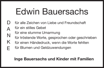 Traueranzeige von Edwin Bauersachs von Neue Presse Coburg