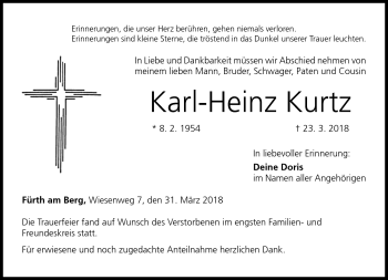 Traueranzeige von Karl-Heinz Kurtz von Neue Presse Coburg
