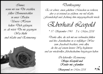 Traueranzeige von Eberhard Leopold von Südthüringer Presse