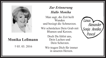 Traueranzeige von Monika Leßmann von Frankenpost