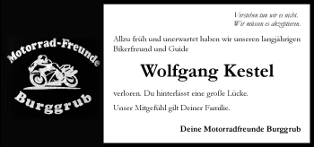 Traueranzeige von Wolfgang Kestel von Neue Presse Coburg