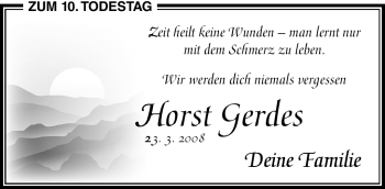 Traueranzeige von Horst Gerdes von Neue Presse Coburg