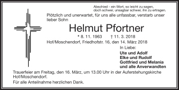Traueranzeige von Helmut Pfortner von Frankenpost