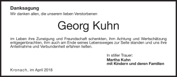 Traueranzeige von Georg Kuhn von Neue Presse Coburg