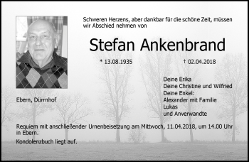 Traueranzeige von Stefan Ankenbrand von Neue Presse Coburg