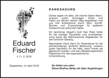 Traueranzeige von Eduard Fischer von Neue Presse Coburg
