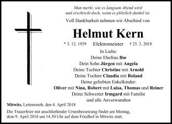 Traueranzeige von Helmut Kern von Neue Presse Coburg