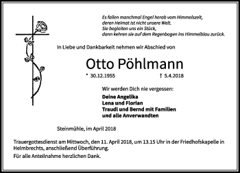 Traueranzeige von Otto Pöhlmann von Frankenpost