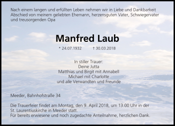 Traueranzeige von Manfred Laub von Neue Presse Coburg