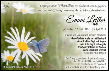 Traueranzeige von Emmi Leffler von Südthüringer Presse