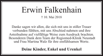 Traueranzeige von Erwin Falkenhain von Neue Presse Coburg