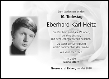 Traueranzeige von Eberhard Karl Heitz von Neue Presse Coburg