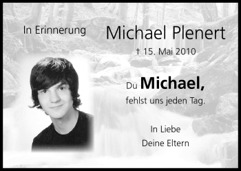 Traueranzeige von Michael Plenert von Neue Presse Coburg