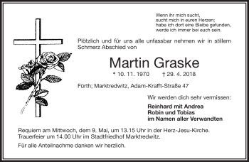 Traueranzeige von Martin Graske von Frankenpost
