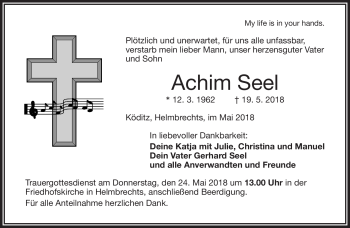 Traueranzeige von Achim Seel von Frankenpost