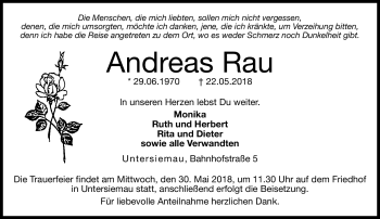Traueranzeige von Andreas Rau von Neue Presse Coburg