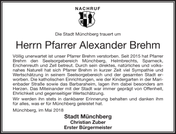 Traueranzeige von Alexander Brehm von Frankenpost