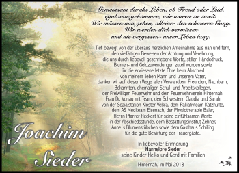 Traueranzeige von Joachim Sieder von Südthüringer Presse