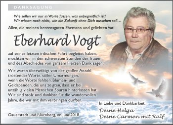 Traueranzeige von Eberhard Voigt von Neue Presse Coburg
