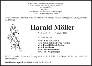 Traueranzeige von Harald Möller von Südthüringer Presse