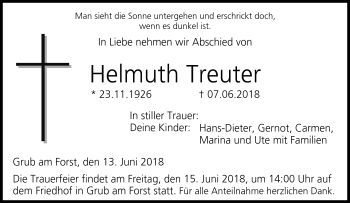 Traueranzeige von Helmuth Treuter von Neue Presse Coburg